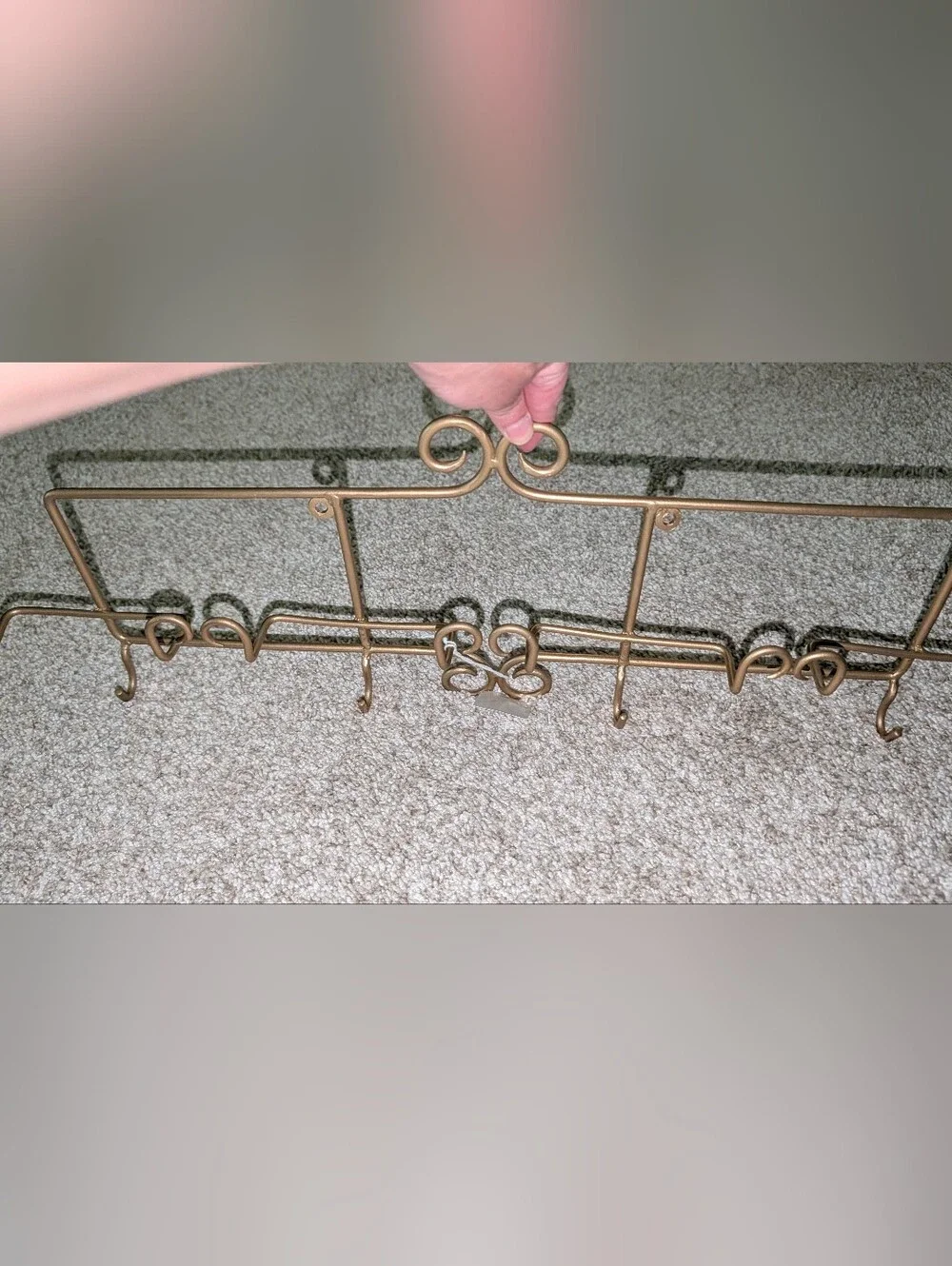 Ornate Metal Wall Hooks - Gold Accent 3